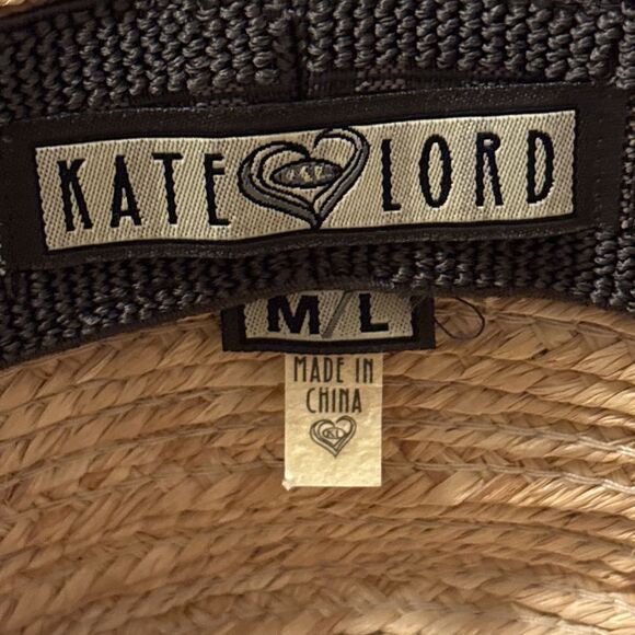 Kate Lord Straw Sun Hat With Mauve Ribbon Size M/L - Picture 7 of 9